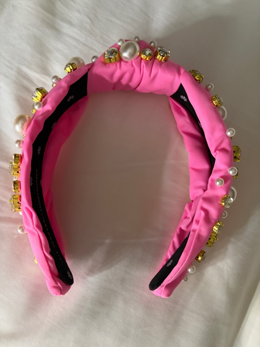 Lele Sadoughi x Stoney Clover Pink Jeweled Pearl Padded Headband - Women - Picture 2 of 5